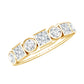 Alternate Bezel Set Moissanite Half Eternity Band Ring
