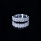 Double Row Moissanite Eternity Wedding Band