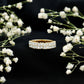 Double Row Moissanite Eternity Wedding Band