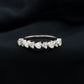 Heart Shaped Moissanite Half Eternity Band Ring