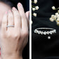 Heart Shaped Moissanite Half Eternity Band Ring