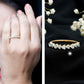 Heart Shaped Moissanite Half Eternity Band Ring