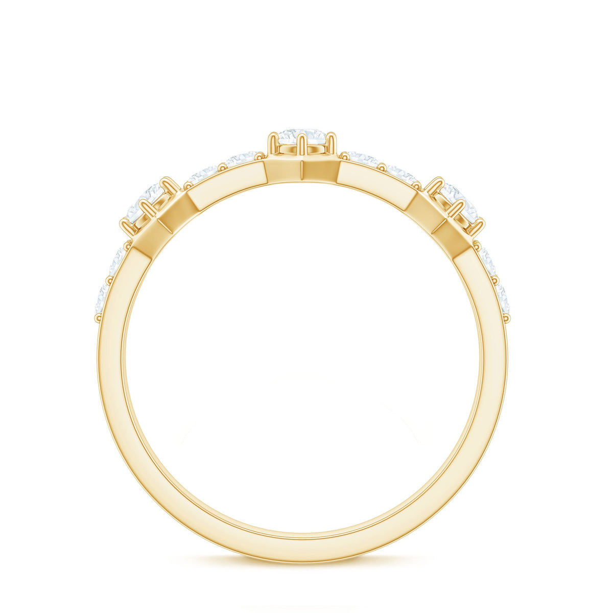 Round Cut Moissanite Half Eternity Band Ring
