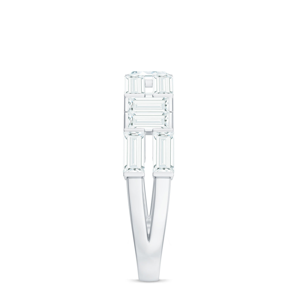Bar Set Moissanite Baguette Wedding Band Ring