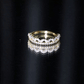 Certified Moissanite Half Eternity Wedding Band in Crown Style