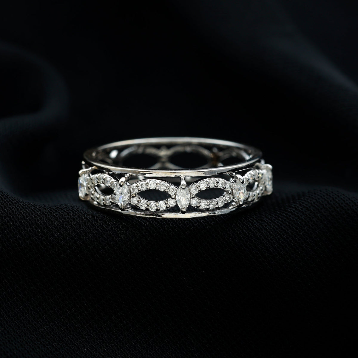 Certified Moissanite Infinity Wedding Band for Her