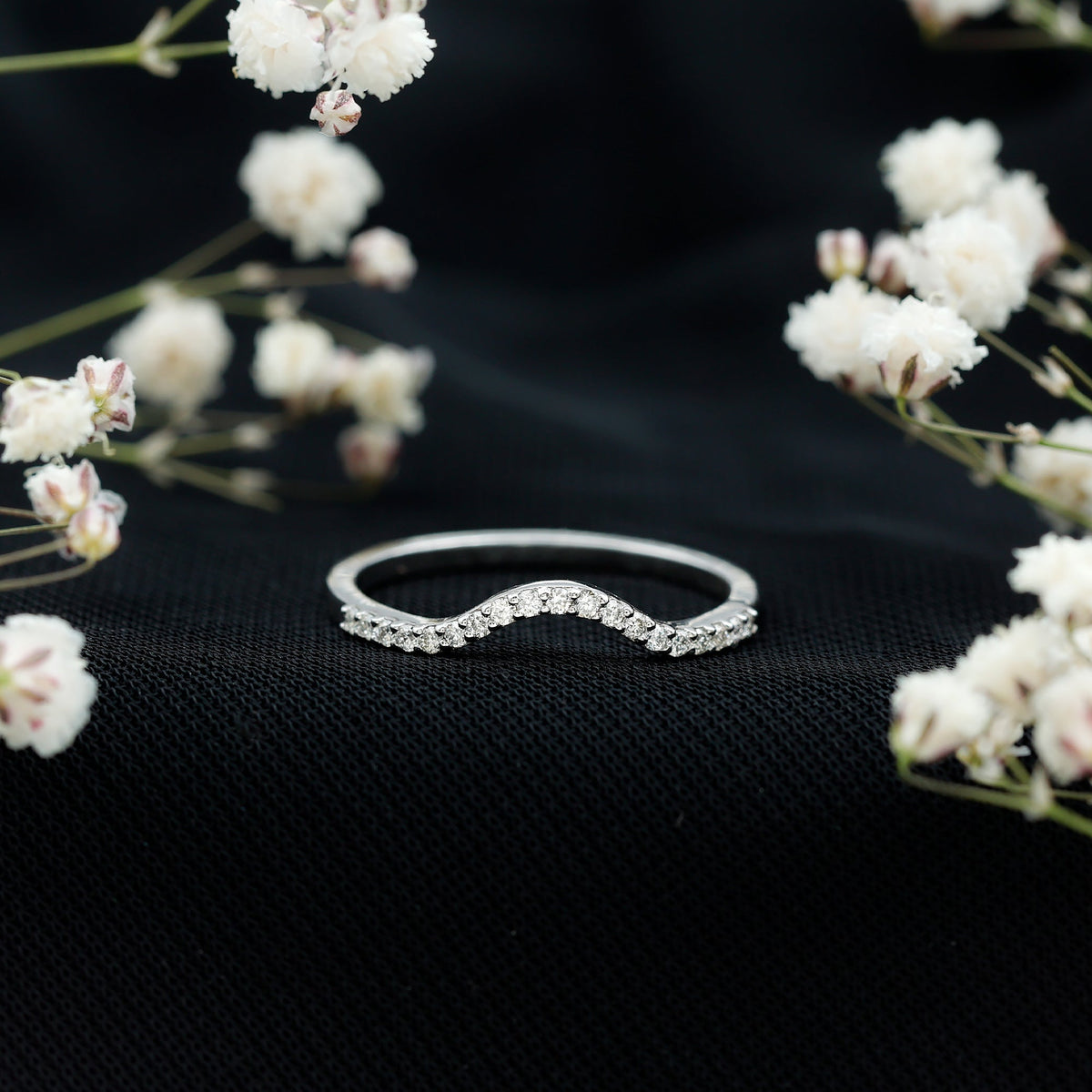 Real Diamond Curved Enhancer for Engagement Ring