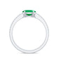 Natural Oval Emerald Diamond East West Engagement Ring and Wedding Band Set
