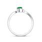 Certified Natural Emerald Heart Promise Ring with Diamond