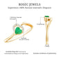 Certified Natural Emerald Heart Promise Ring with Diamond