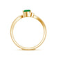 Certified Natural Emerald Heart Promise Ring with Diamond