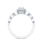 Vintage Inspired Moissanite Halo Engagement Ring with Certificate
