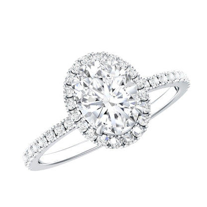 Brilliant Cut Moissanite Oblong Engagement Ring With Certificate