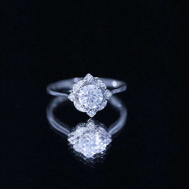 Anillo de Compromiso de Moissanita de Inspiración Vintage Con Certificado