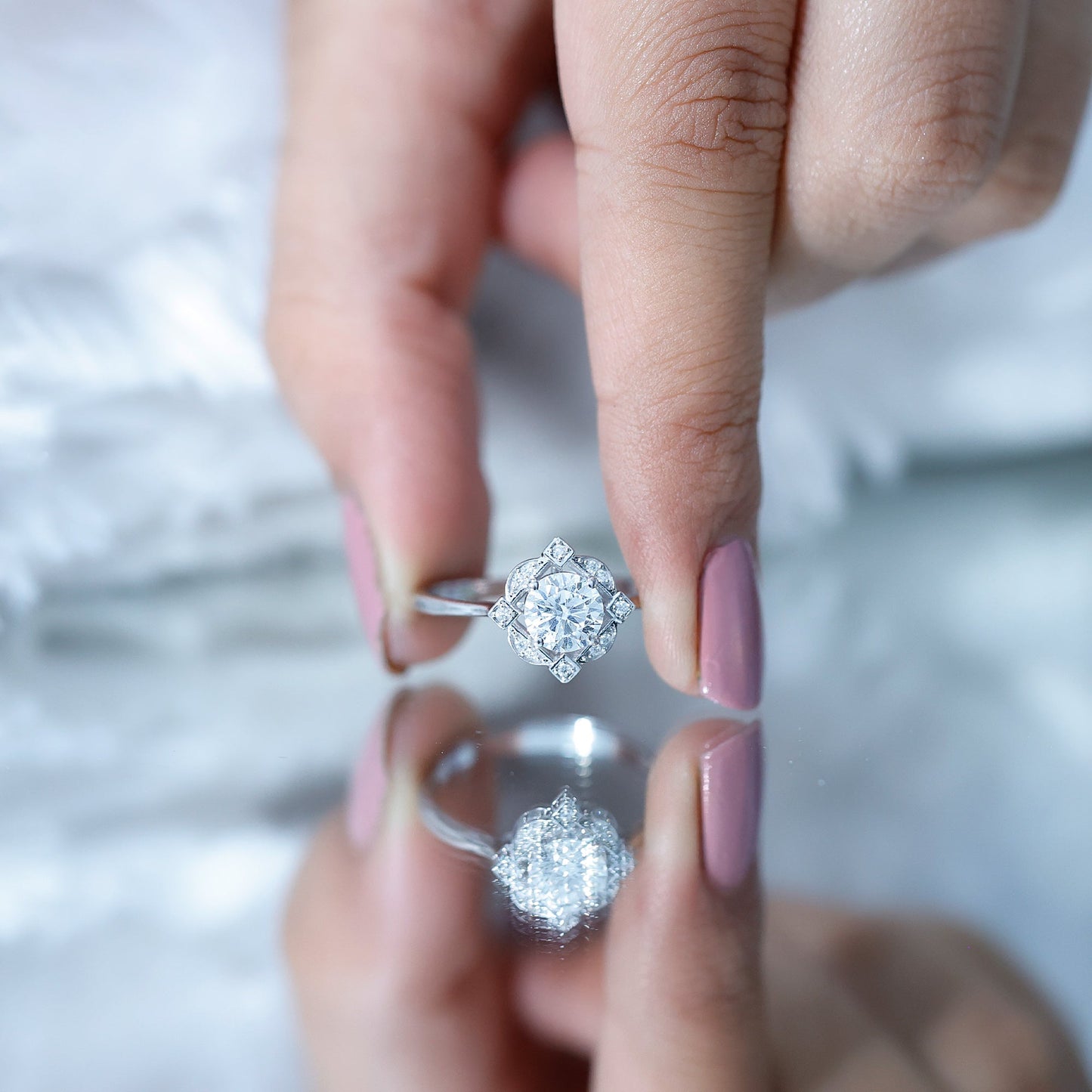 Anillo de Compromiso de Moissanita de Inspiración Vintage Con Certificado