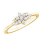 Anillo de racimo de flores de moissanita certificada para mujer
