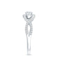 Round Shape Moissanite Crossover Engagement Ring for Women