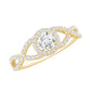 Round Shape Moissanite Crossover Engagement Ring for Women