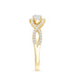 Round Shape Moissanite Crossover Engagement Ring for Women