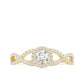 Round Shape Moissanite Crossover Engagement Ring for Women