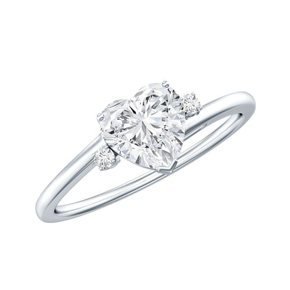 1.5 Carat Solitaire Moissanite Heart Promise Ring