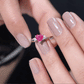 Anillo de promesa en forma de corazón con rubí de 0,6 quilates y diamante con vástago de derivación