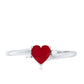 Anillo de promesa en forma de corazón con rubí de 0,6 quilates y diamante con vástago de derivación