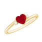 Anillo de promesa en forma de corazón con rubí de 0,6 quilates y diamante con vástago de derivación