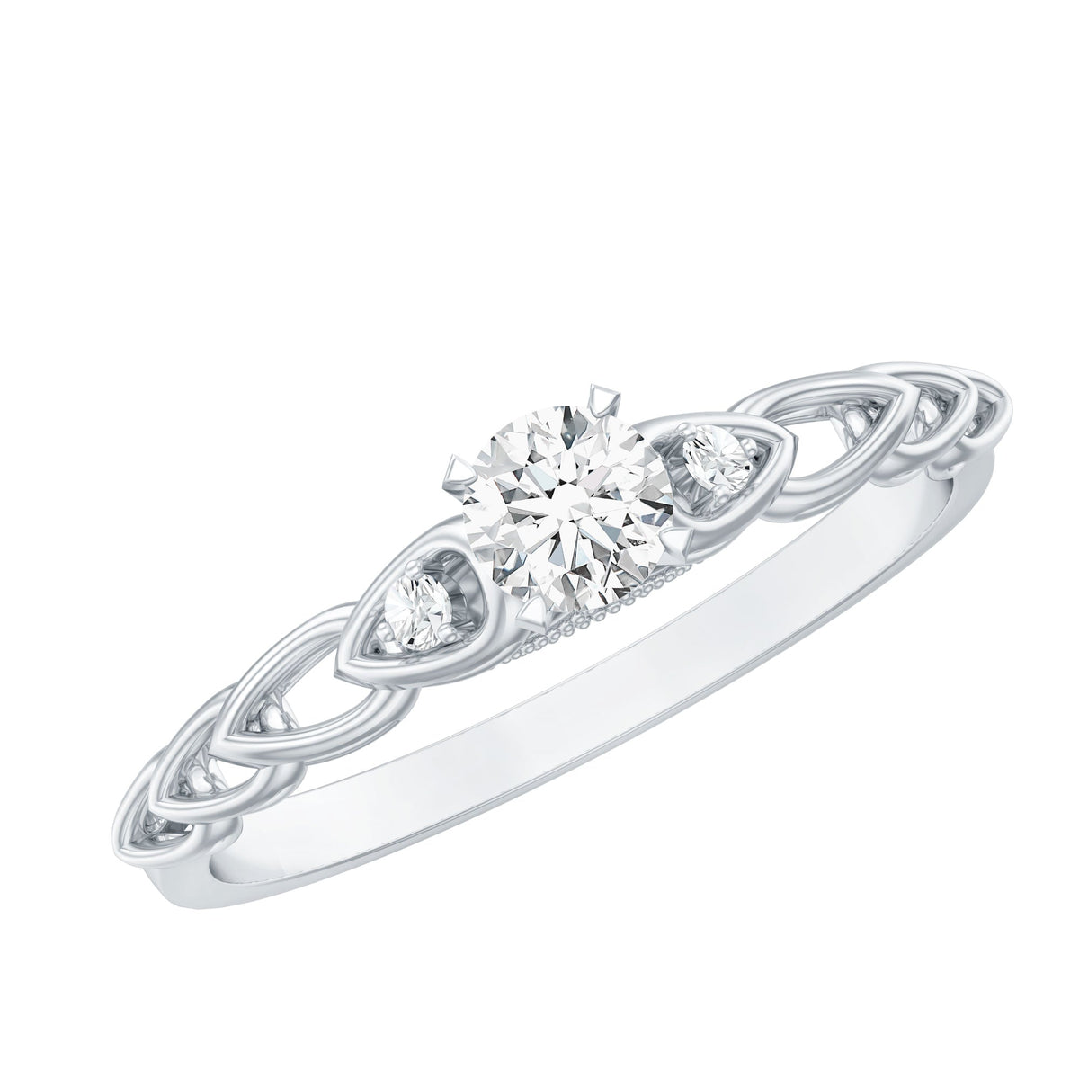 Anillo de Promesa de Moissanita de Diseñador para Ella