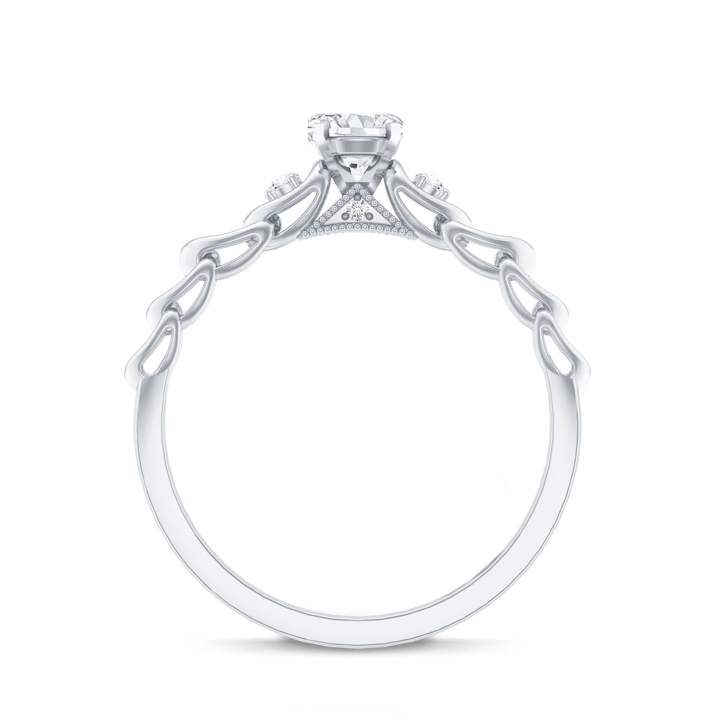 Anillo de Promesa de Moissanita de Diseñador para Ella