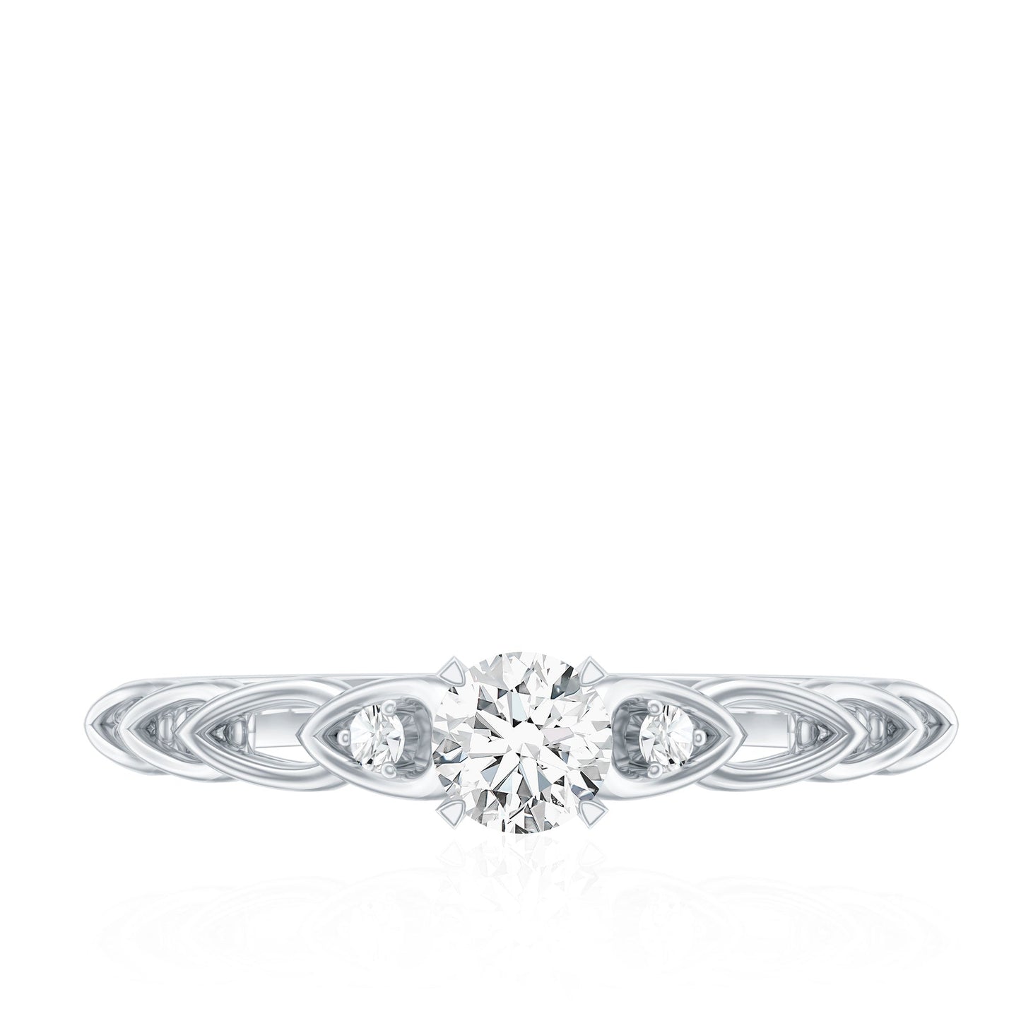 Anillo de Promesa de Moissanita de Diseñador para Ella