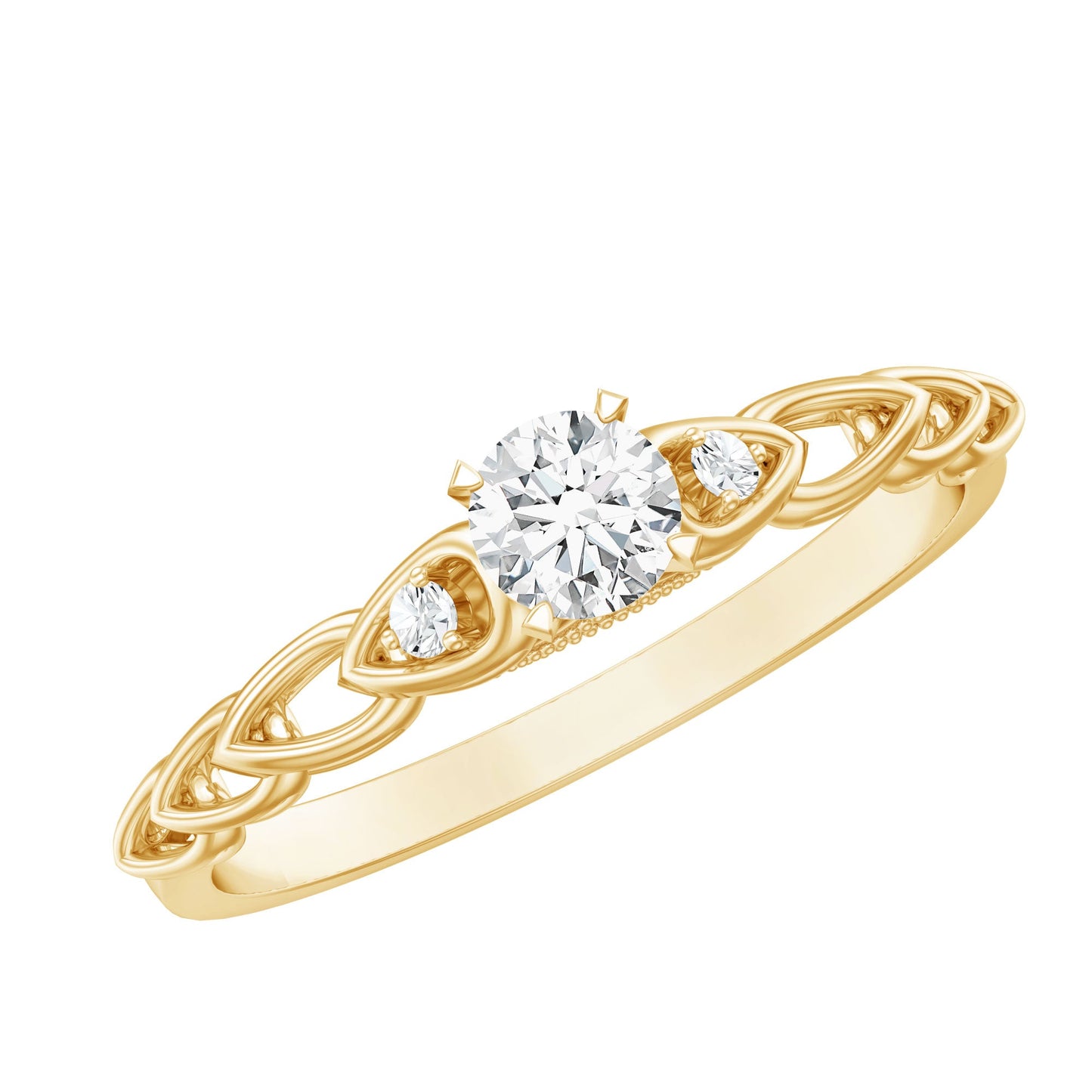 Anillo de Promesa de Moissanita de Diseñador para Ella