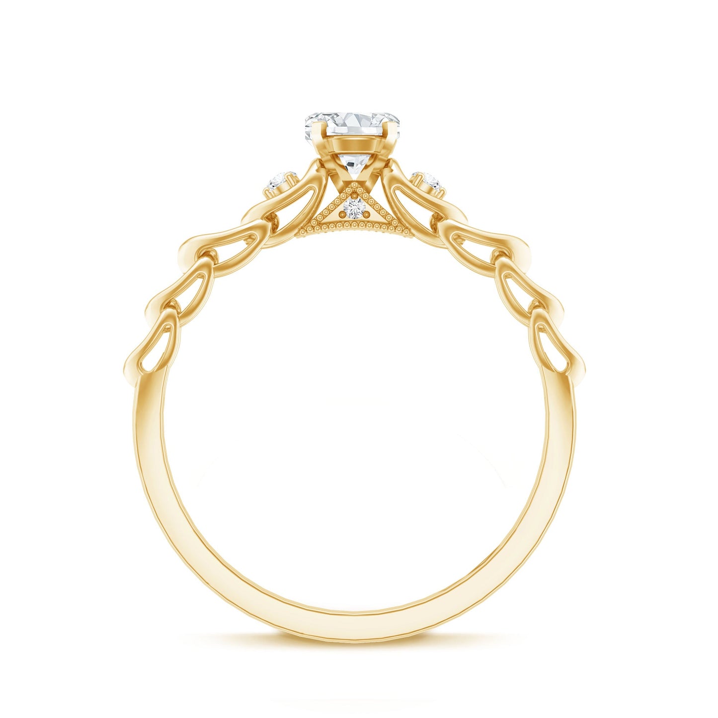 Anillo de Promesa de Moissanita de Diseñador para Ella