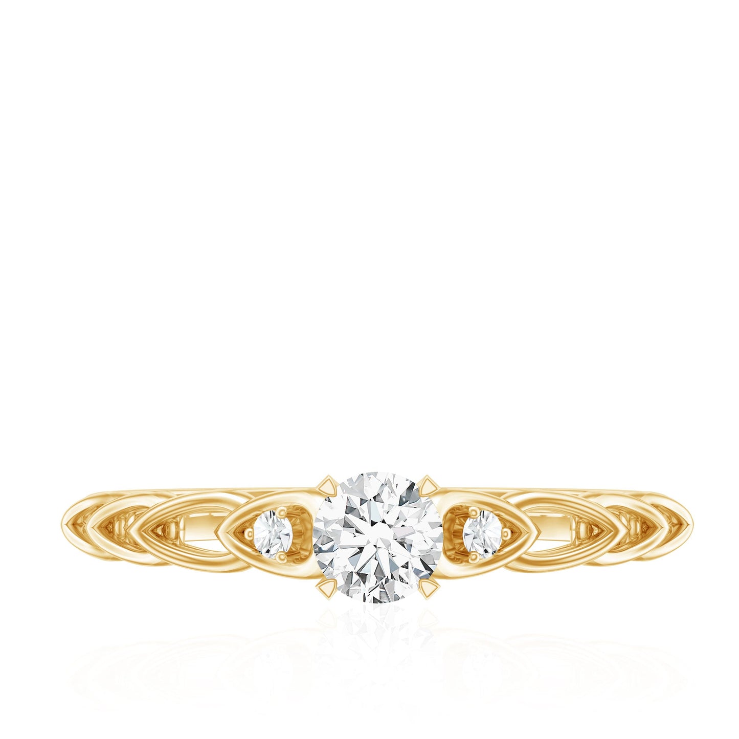 Anillo de Promesa de Moissanita de Diseñador para Ella