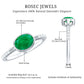Natural Oval Shape Emerald East West Engagement Ring with Diamond