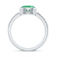 Natural Oval Shape Emerald East West Engagement Ring with Diamond