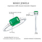 Real Emerald Cut Emerald East West Engagement Ring with Diamond