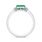 Real Emerald Cut Emerald East West Engagement Ring with Diamond