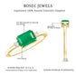 Real Emerald Cut Emerald East West Engagement Ring with Diamond