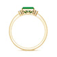 Real Emerald Cut Emerald East West Engagement Ring with Diamond
