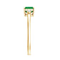Real Emerald Cut Emerald East West Engagement Ring with Diamond