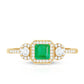 Princess Cut Emerald Classic Vintage Engagement Ring Diamond