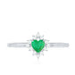 Heart Shape Emerald and Diamond Promise Ring