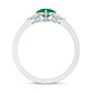 Certified Real Cushion Cut Emerald Engagement Ring with Diamond Trio