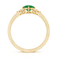 Certified Real Cushion Cut Emerald Engagement Ring with Diamond Trio