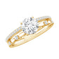 Certified Round Shape Moissanite Designer Engagement Ring