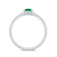 Certified Natural Emerald Flower Promise Ring with Certificate