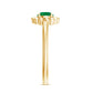 Certified Natural Emerald Flower Promise Ring with Certificate
