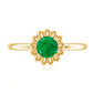 Certified Natural Emerald Flower Promise Ring with Certificate