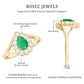 Anillo de compromiso de esmeralda talla pera de 0,6 quilates con halo de diamantes